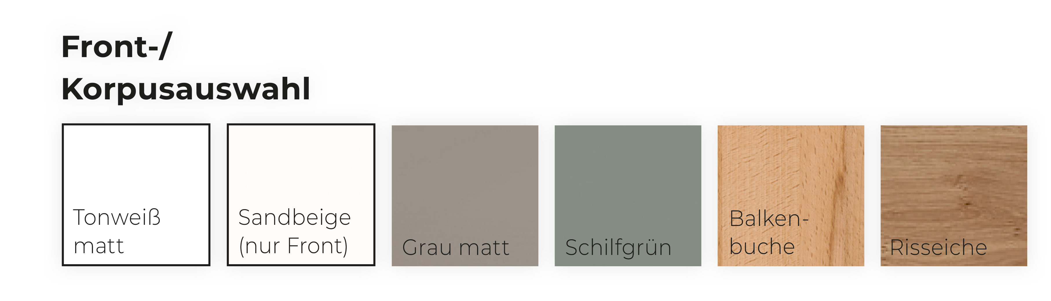 Front-/ Korpusauswahl