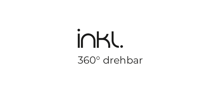 Inklusive 360 Grad drehbar