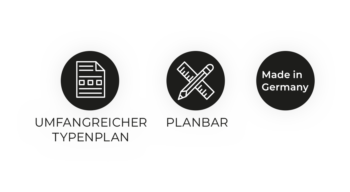 Umfangreicher Typenplan, Planbar, Made in Germany