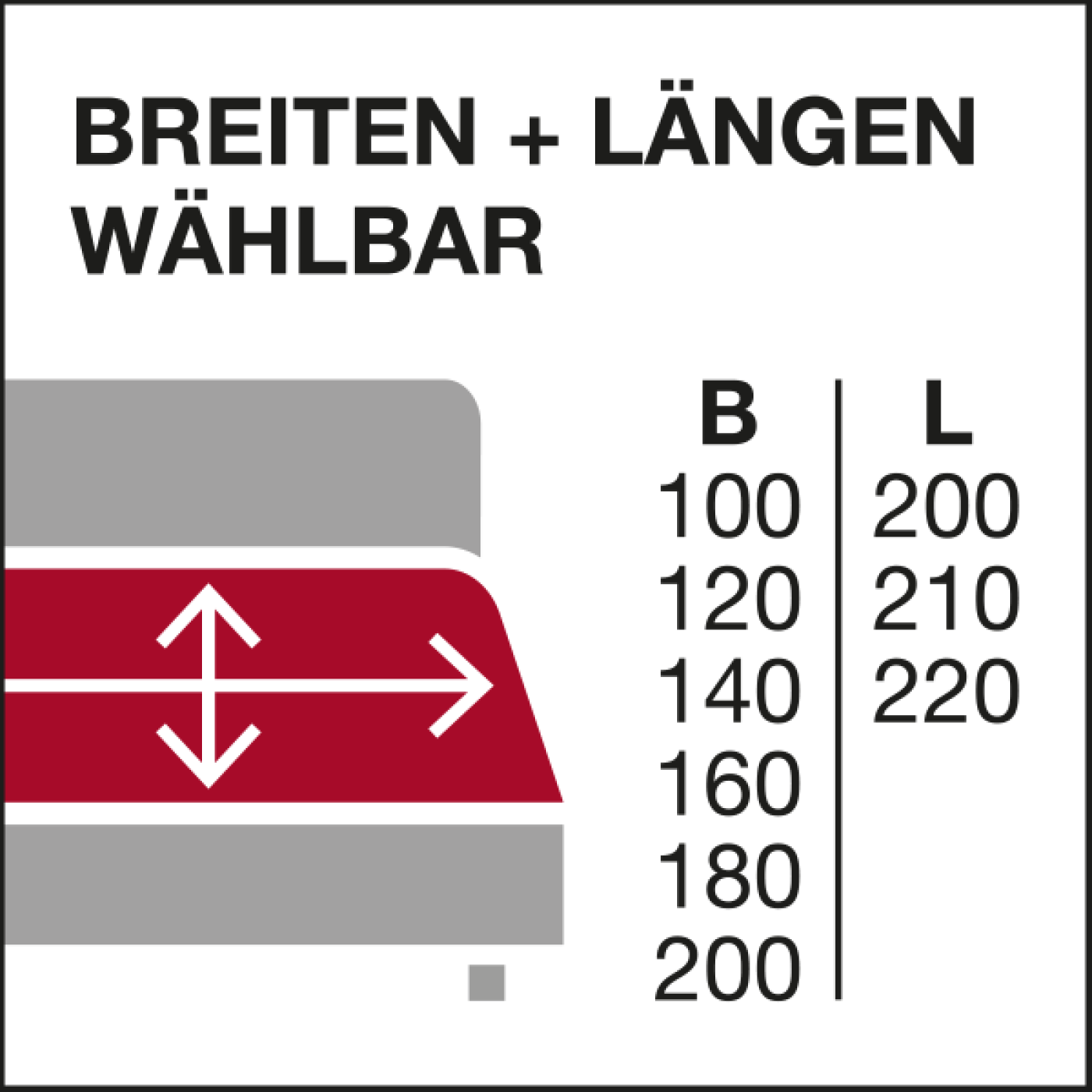 Breiten + Längen wählbar