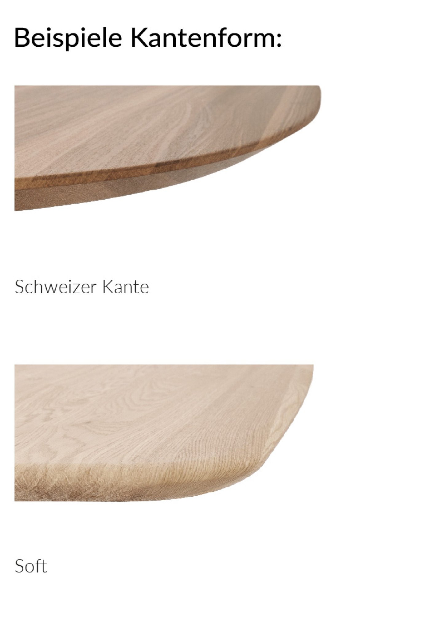 Beispiele Kantenformen