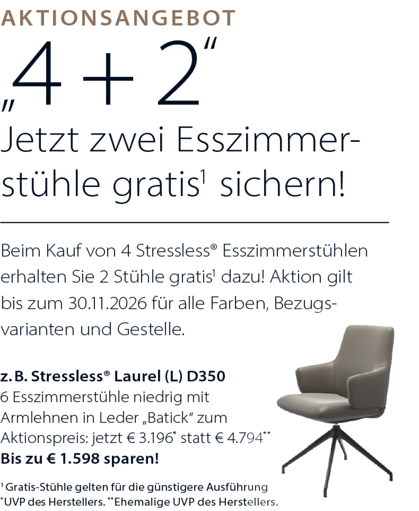 Jetzt zwei Esszimmerstühle gratis1 sichern!